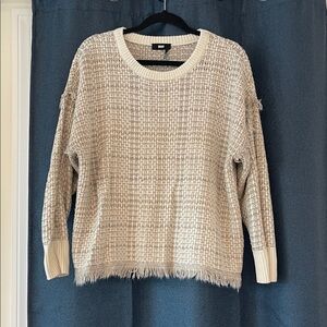 DKNY Cream Textured Knit Sweater